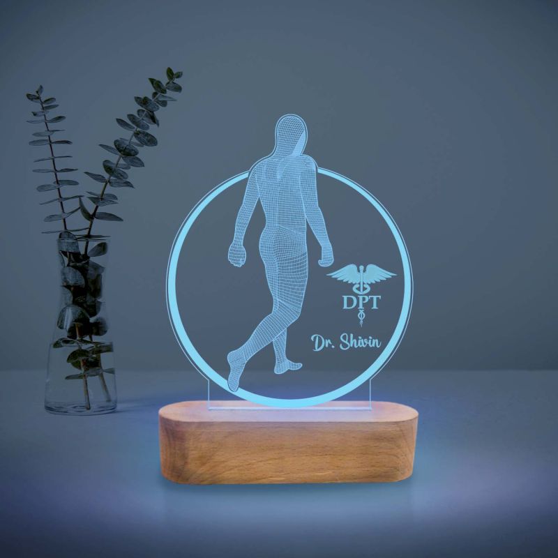 Personalized Physiotherapy Doctor Night Lamp with 7 Color Changing Light